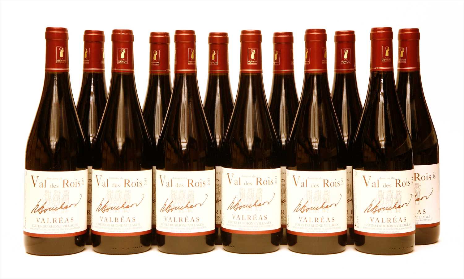 Lot 150 - Domaine du Val des Rois, Valéeras, Côtes-du-Rhône, Villages, 2011, twelve bottles (boxed)