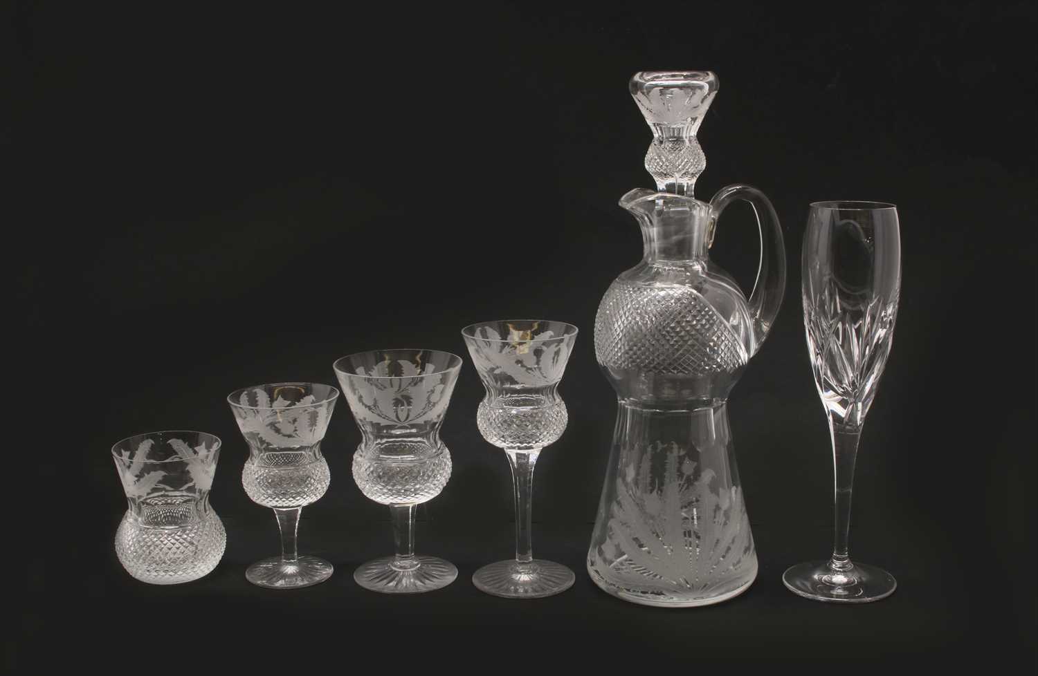 Lot 294 - A collection of Edinburgh crystal Thistle pattern wares