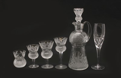 Lot 294 - A collection of Edinburgh crystal Thistle pattern wares