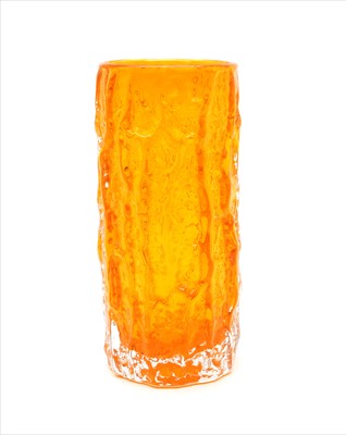 Lot 393 - A post war Whitefriars Tangerine Bark vase