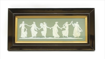 Lot 373 - A large olive green Wedgwood relief plaque