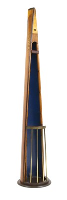 Lot 135 - A teak and brass stick stand
