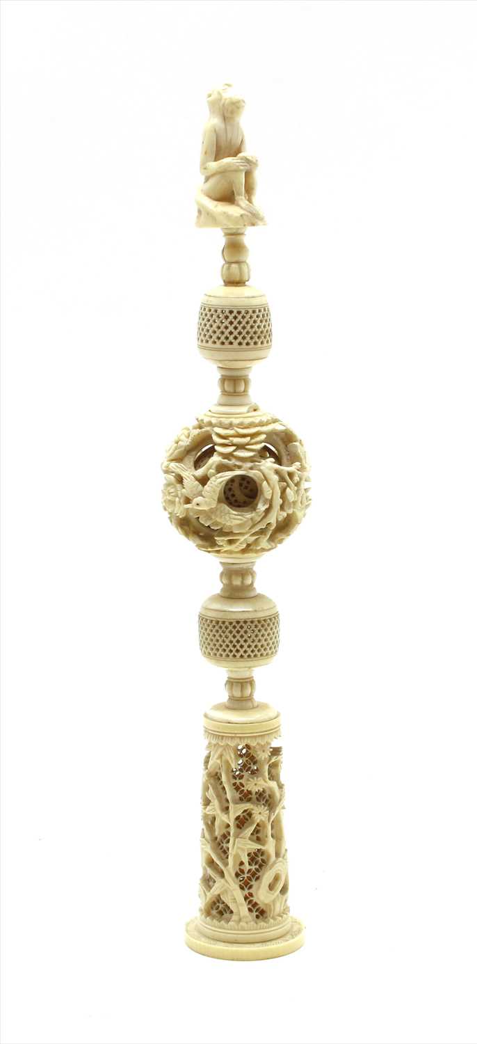 Lot 259 - A Chinese ivory puzzle ball