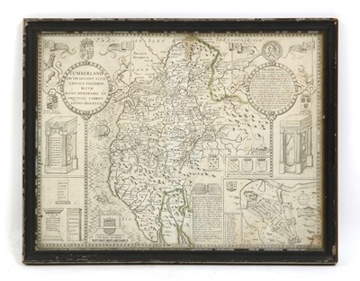 Lot 648 - John Speed monochrome map of Cumberland and the Ancient City Carlile