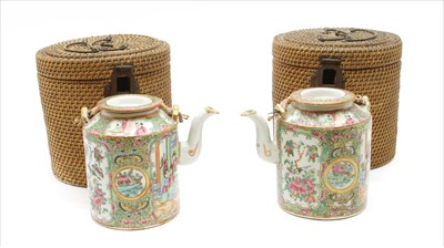 Lot 426 - A pair of 19th century Cantonese teapots