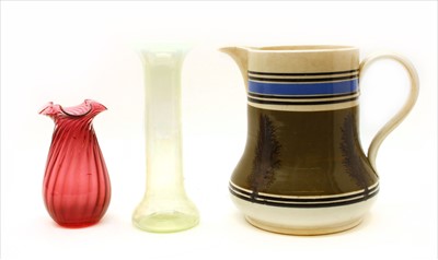 Lot 364 - A Victorian Vaseline glass bulb vase