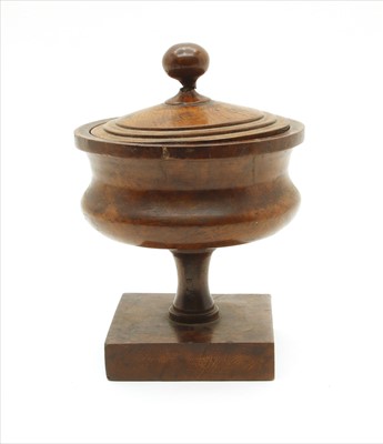 Lot 406 - A turned fruitwood pedestal tobacco bowl