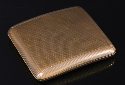 Lot 108 - A 9ct gold cushion-shaped curved cigarette case
