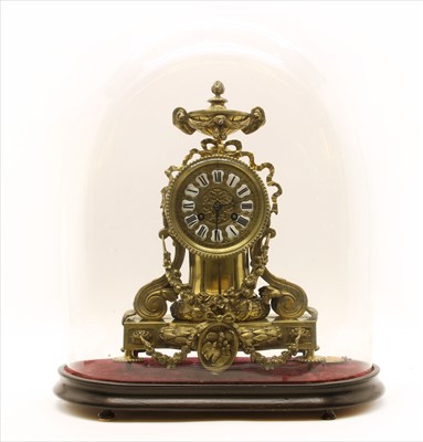 Lot 277 - A late 19th century French gilt bronze mantel clock