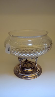 Lot 200 - An EPNS mounted cut glass pedestal fruit bowl