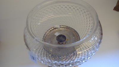Lot 200 - An EPNS mounted cut glass pedestal fruit bowl