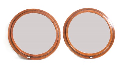Lot 563 - Two 'Starbay Brest' rosewood finish porthole mirrors