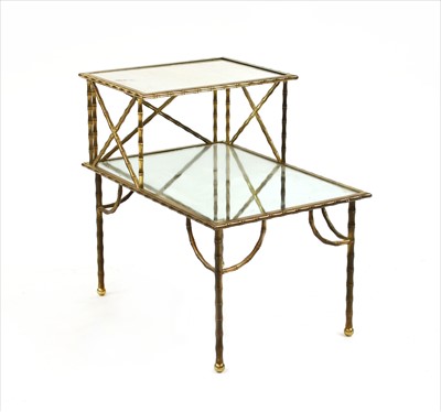 Lot 631 - A gilt two tier bedside table