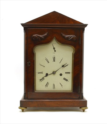Lot 380 - A 19th century mahogany mantle clock