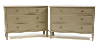 Lot 584 - Two grey painted chests of drawers