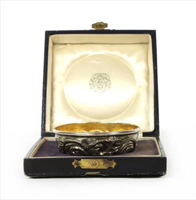 Lot 168 - A silver embossed wine taster