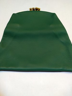 Lot 1028 - A Marni blue and green lambskin fold-over clutch