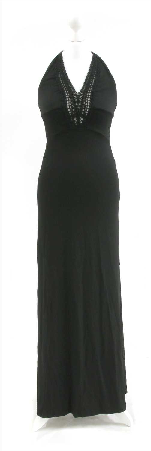 Lot 1081 - A La Perla black halter-neck maxi dress