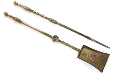 Lot 471 - Two iron and nickel alloy fire tools