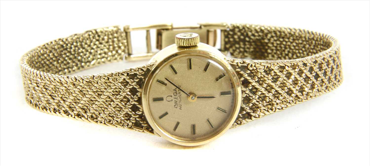 Lot 188 - A ladies' 9ct gold Omega automatic bracelet watch