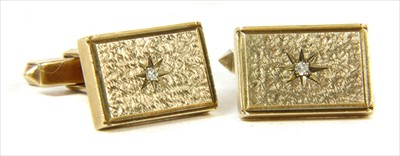 Lot 30 - A pair of 9ct gold diamond cufflinks, c.1970