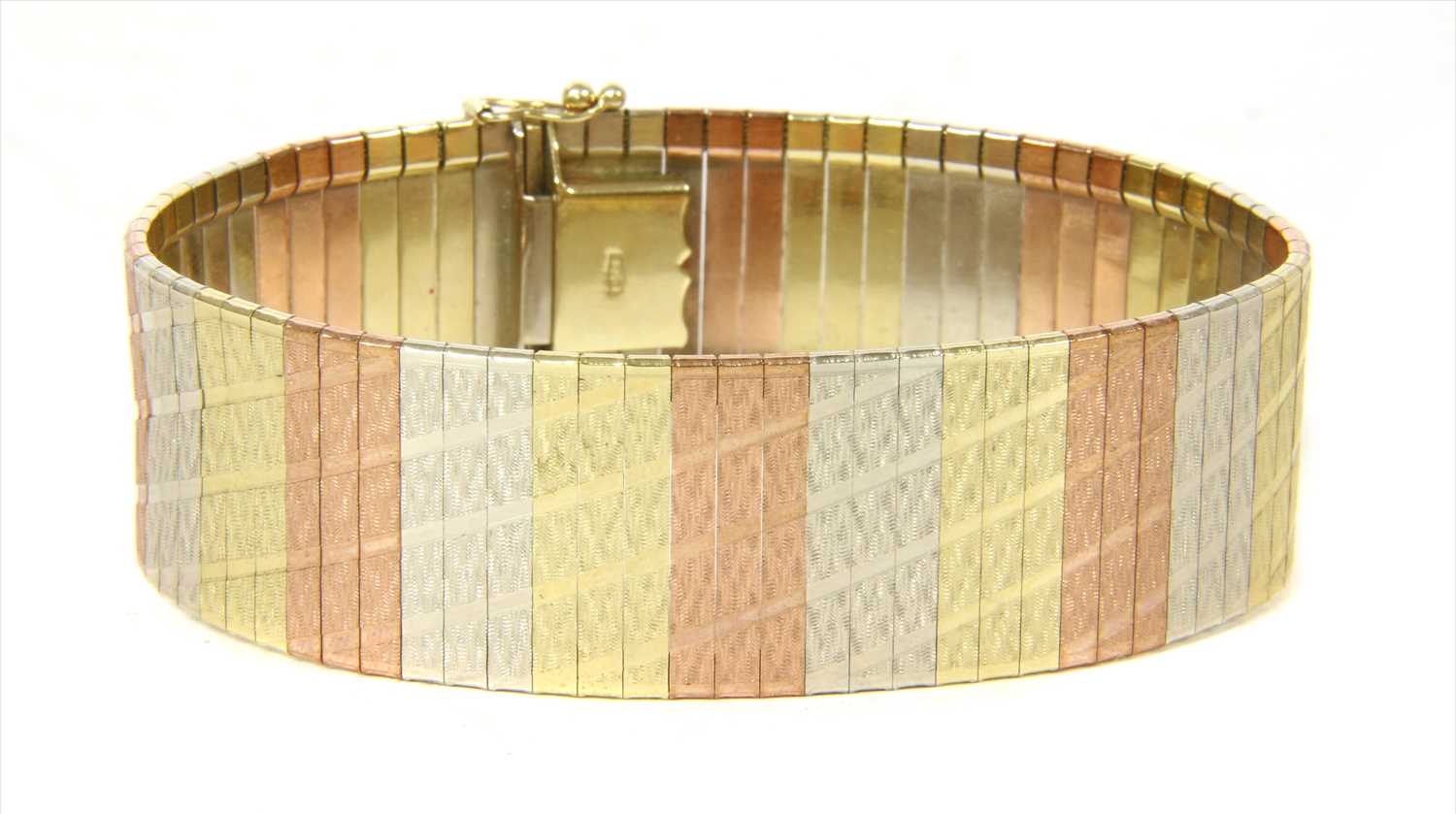 Tri-Color Gold Bracelet - The Amor Diamond Cut Bracelet