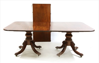 Lot 525 - A George IV mahogany twin pedestal dining table