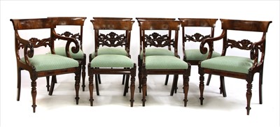 Lot 528 - A set of eight George IV mahogany dining chairs