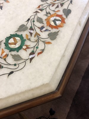 Lot 162 - A pietra dura marble octagonal table top