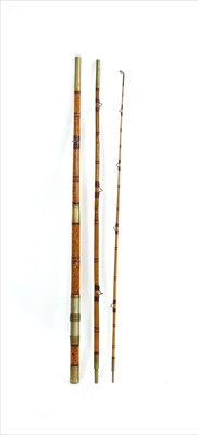 Lot 379A - A Sowerbutts Shoreditch 3 Section cane and brass salmon rod