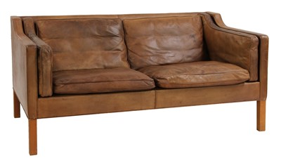 Lot 285 - A brown leather 2212 settee