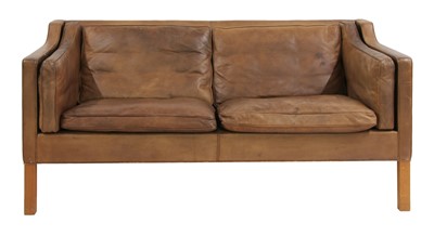 Lot 285 - A brown leather 2212 settee