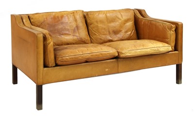 Lot 376 - A tan leather 2212 settee