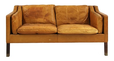 Lot 376 - A tan leather 2212 settee