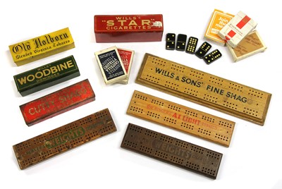 Lot 82A - A collection of cigarette advertising cribbage boards