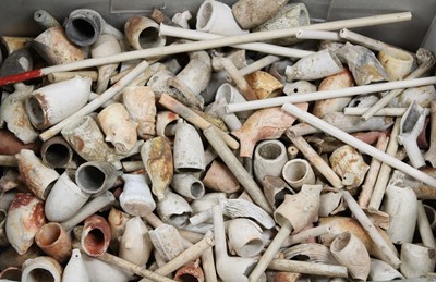 Lot 135 - A large collection of mixed clay pipes