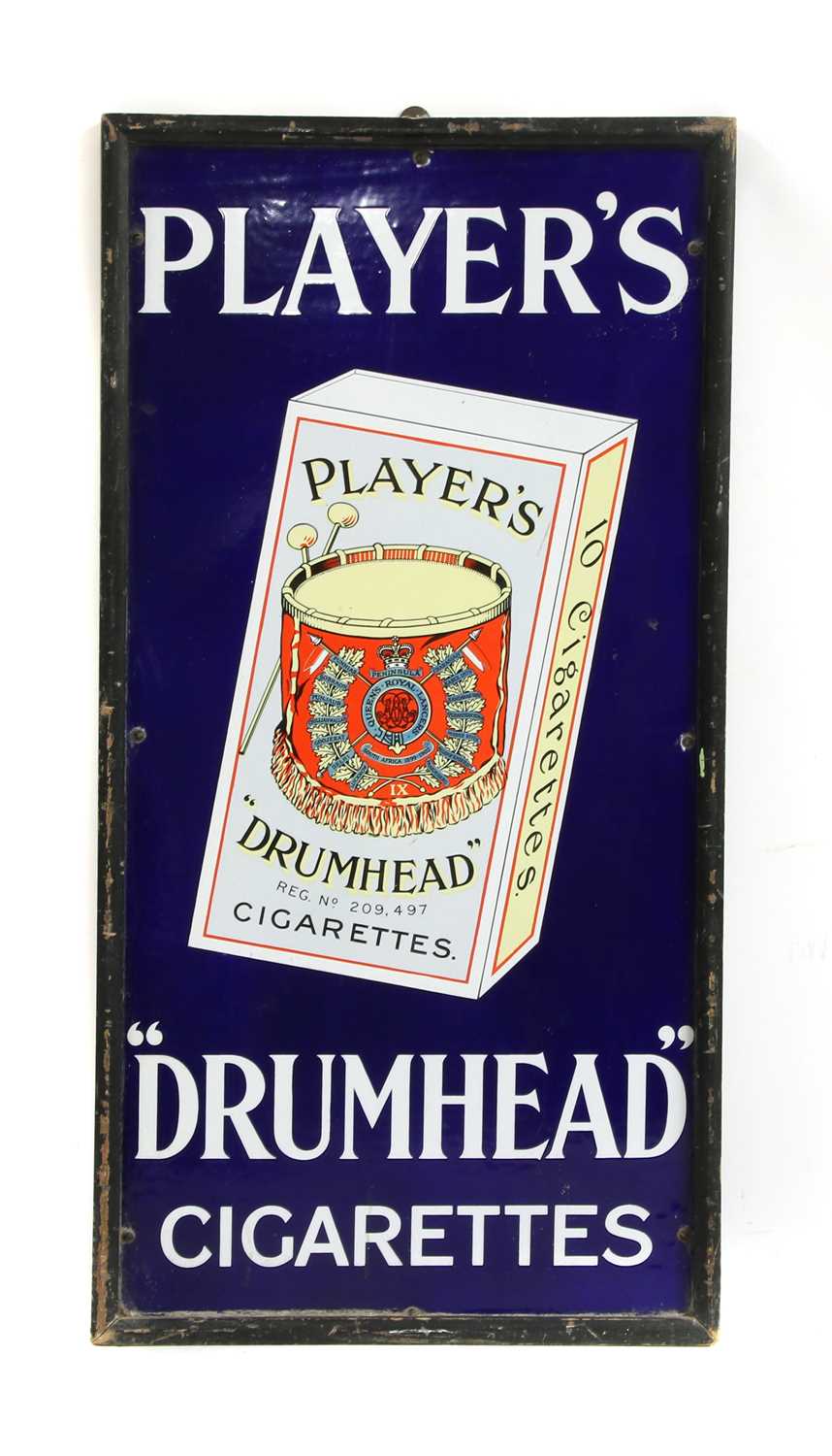 Lot 180 - A Player's 'Drumhead' Cigarettes enamel sign