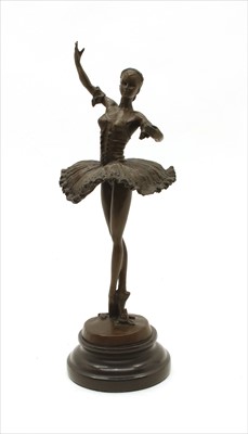 Lot 223 - A contemporary bronze study of a ballerina