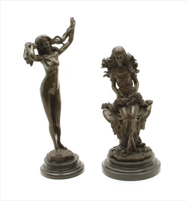 Lot 373 - A bronze nude study