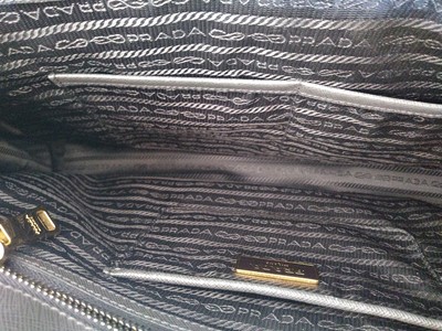 Lot 421 - A Prada Saffiano Lux Graphite leather bag