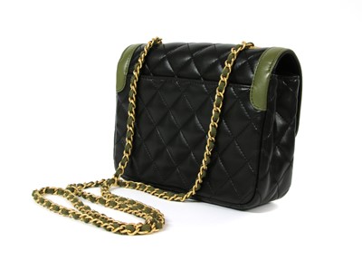 Lot 411 - A Chanel black lambskin petit flap bag