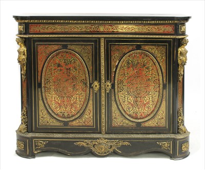 Lot 468 - A red boulle and ebonised cabinet