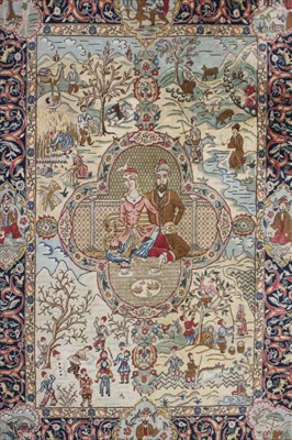 Lot 477 - A pictorial Eastern rug