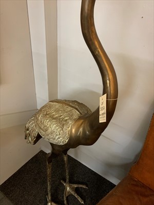 Lot 315 - A bronze crane