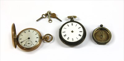 Lot 94 - A silver pair cased fusee verge pocket watch