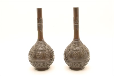 Lot 268 - A large pair of Japanese bronze vases