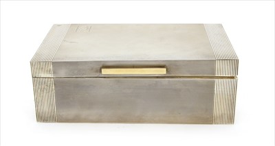 Lot 172 - A large cedarwood lined silver cigarette box