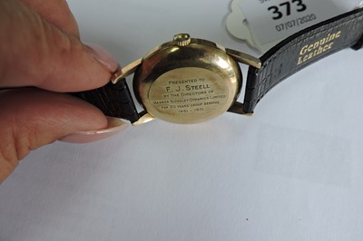 Lot 373 - A gentlemen's 9ct Garrard automatic strap watch, c.1970