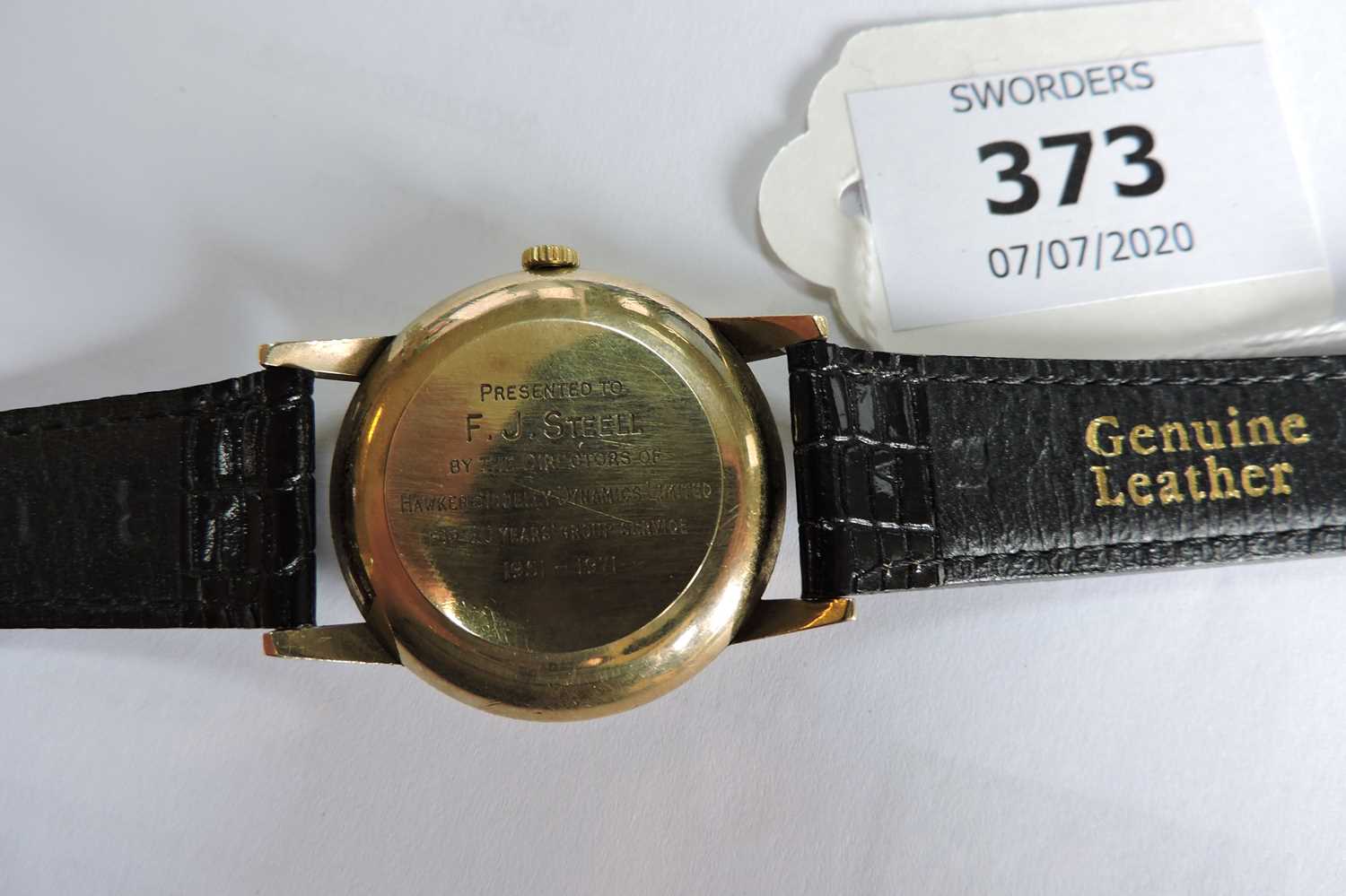 Lot 373 A gentlemen's 9ct Garrard automatic strap