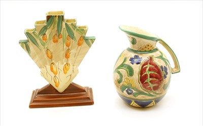 Lot 246 - An Art Deco Myott pottery crocus vase